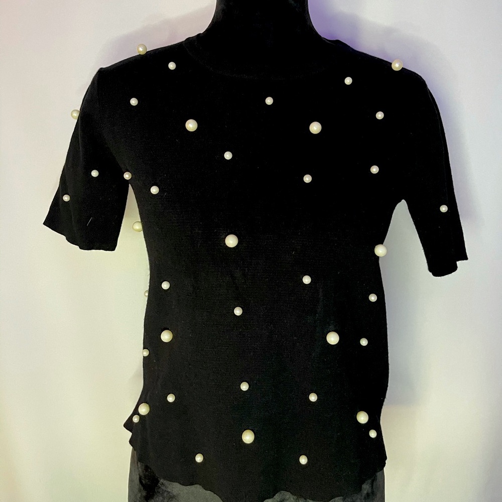ZARA pearls blouse